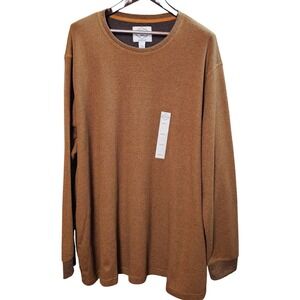 ST JOHN'S BAY Big Tall Mens 4XL Crewneck LS Thermal Shirt Ginger  Super Soft New